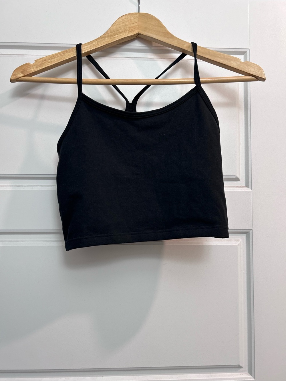 aerie Black Cropped Cami with Racerback Straps